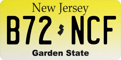 NJ license plate B72NCF