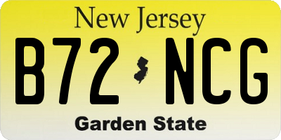 NJ license plate B72NCG