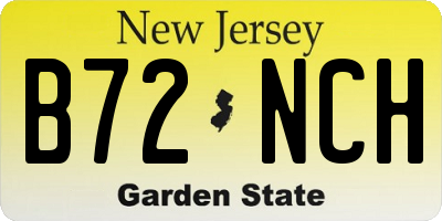 NJ license plate B72NCH