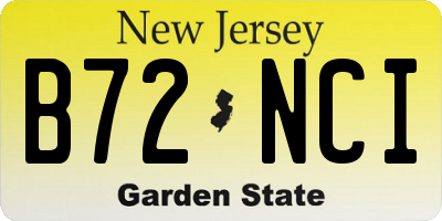 NJ license plate B72NCI