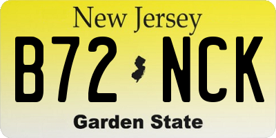 NJ license plate B72NCK