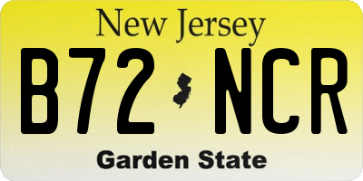 NJ license plate B72NCR