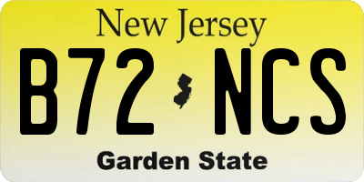 NJ license plate B72NCS
