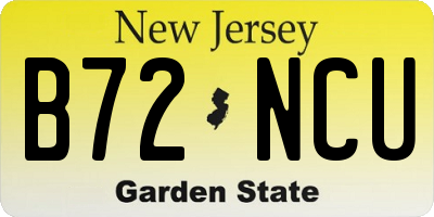 NJ license plate B72NCU