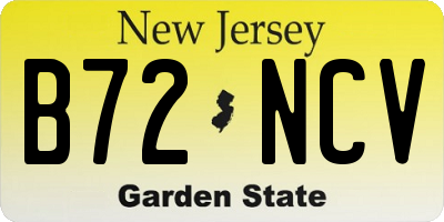 NJ license plate B72NCV