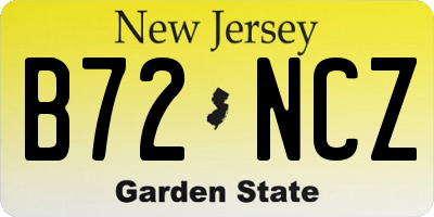NJ license plate B72NCZ