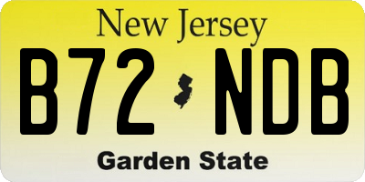NJ license plate B72NDB