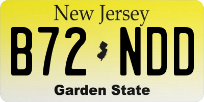 NJ license plate B72NDD