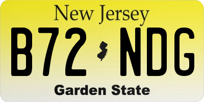 NJ license plate B72NDG