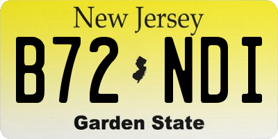 NJ license plate B72NDI