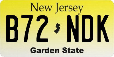 NJ license plate B72NDK