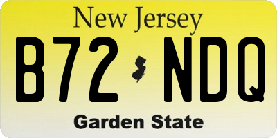 NJ license plate B72NDQ