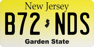 NJ license plate B72NDS