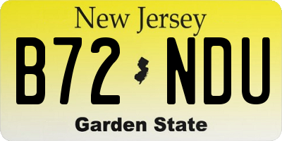 NJ license plate B72NDU