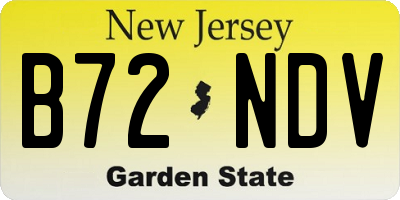 NJ license plate B72NDV