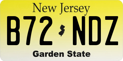 NJ license plate B72NDZ