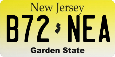NJ license plate B72NEA