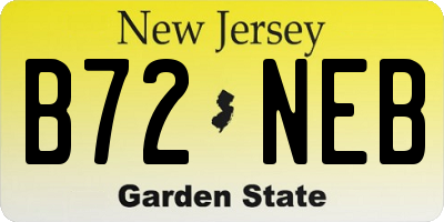 NJ license plate B72NEB