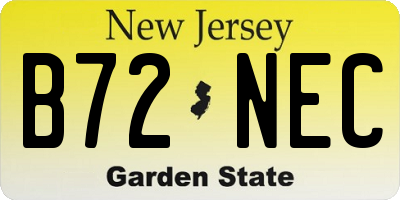 NJ license plate B72NEC