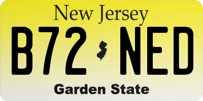 NJ license plate B72NED