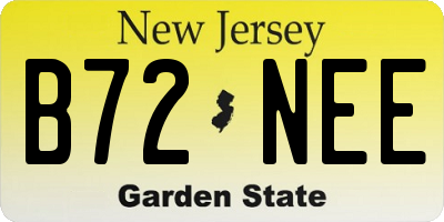 NJ license plate B72NEE