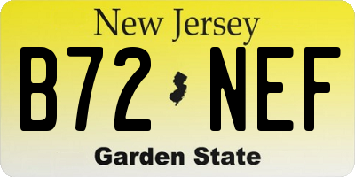 NJ license plate B72NEF