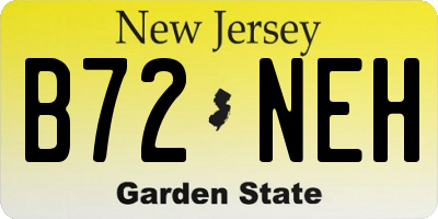 NJ license plate B72NEH