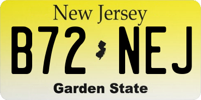 NJ license plate B72NEJ