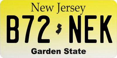 NJ license plate B72NEK