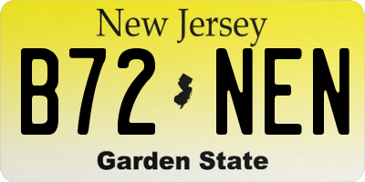 NJ license plate B72NEN