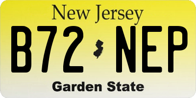 NJ license plate B72NEP