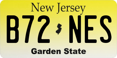 NJ license plate B72NES