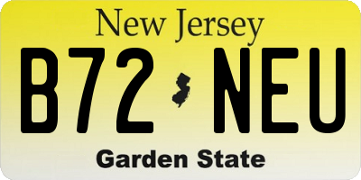 NJ license plate B72NEU