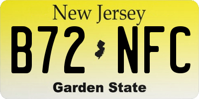 NJ license plate B72NFC