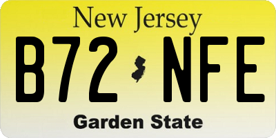 NJ license plate B72NFE