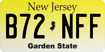 NJ license plate B72NFF