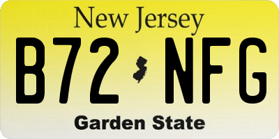 NJ license plate B72NFG