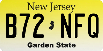 NJ license plate B72NFQ