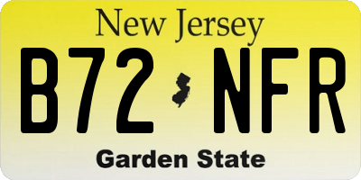 NJ license plate B72NFR