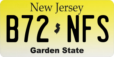 NJ license plate B72NFS