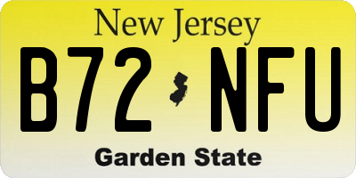 NJ license plate B72NFU