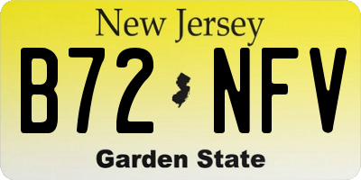 NJ license plate B72NFV