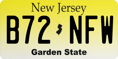 NJ license plate B72NFW