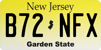 NJ license plate B72NFX