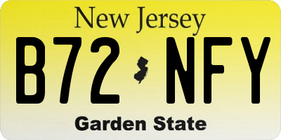 NJ license plate B72NFY