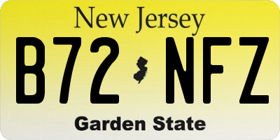 NJ license plate B72NFZ