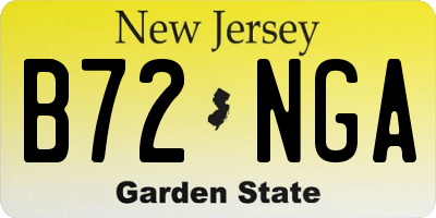 NJ license plate B72NGA