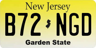 NJ license plate B72NGD