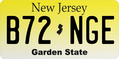 NJ license plate B72NGE