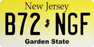NJ license plate B72NGF